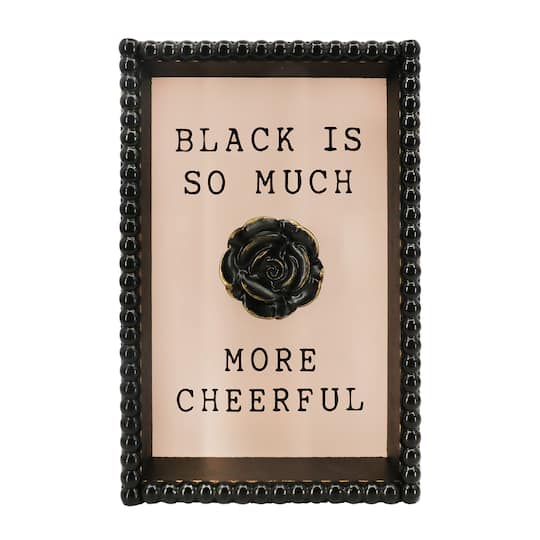 8&#x22; Black Is So Much More Cheerful Tabletop D&#xE9;cor Block by Ashland&#xAE;